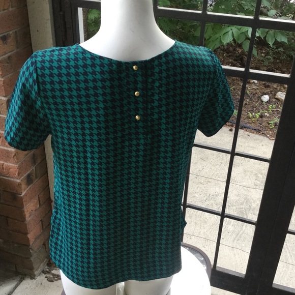 Tommy Hilfiger Emerald and black patterned top - Picture 3 of 7